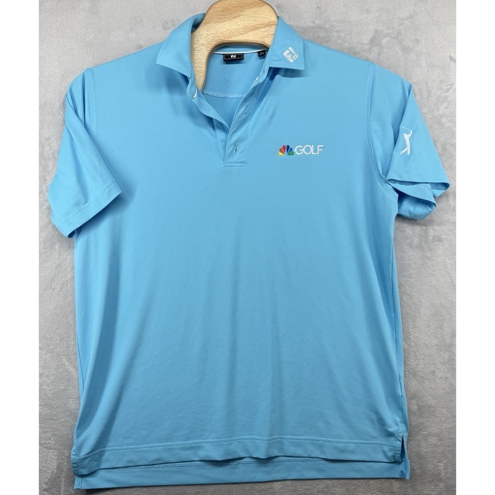 Footjoy Golf Polo Shirt NBC Sports The Players Logo Blue Collar FJ Men's‎ L READ